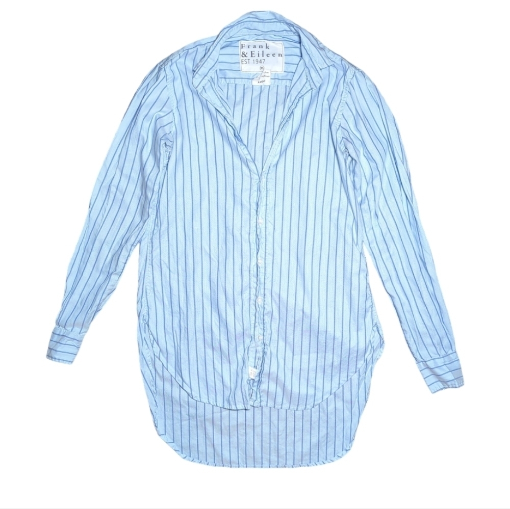 Frank & Eileen Light Blue Striped Button Down Shirt, size:XS